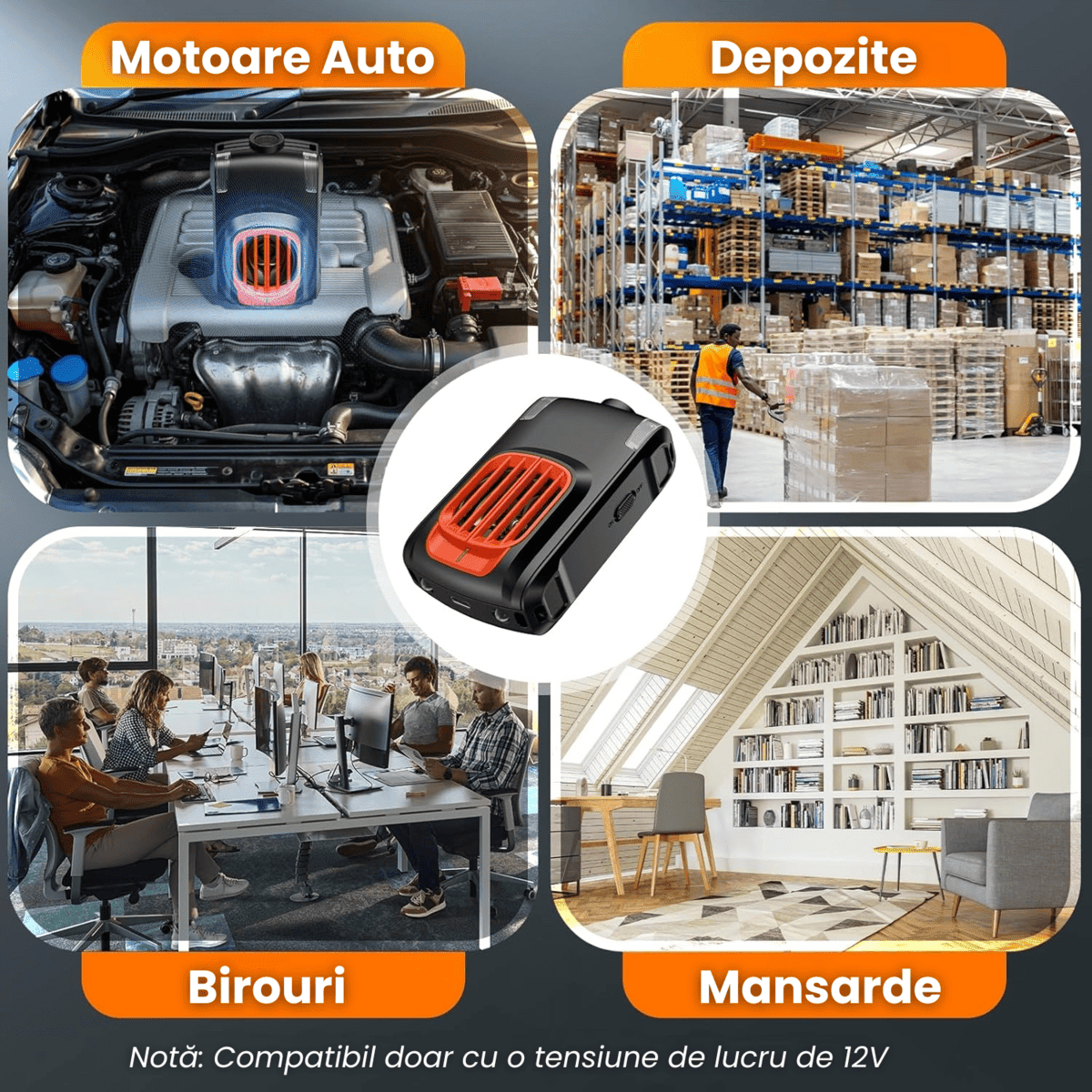 Aparat Anti Rozatoare Auto HASEPE, Anti Soareci si Sobolani, Protectie Motoare Masini, Ultrasunete si LED Intermitent, 2 Alimentari (Baterie/12V), Mod Auto Standby, Negru - HASEPE