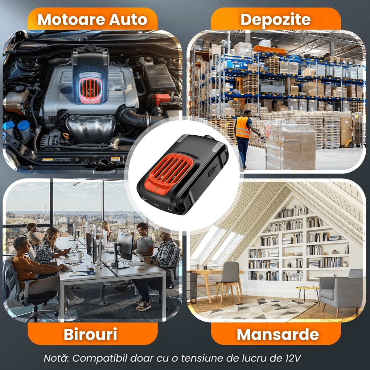 Aparat Anti Rozatoare Auto HASEPE, Anti Soareci si Sobolani, Protectie Motoare Masini, Ultrasunete si LED Intermitent, 2 Alimentari (Baterie/12V), Mod Auto Standby, Negru
