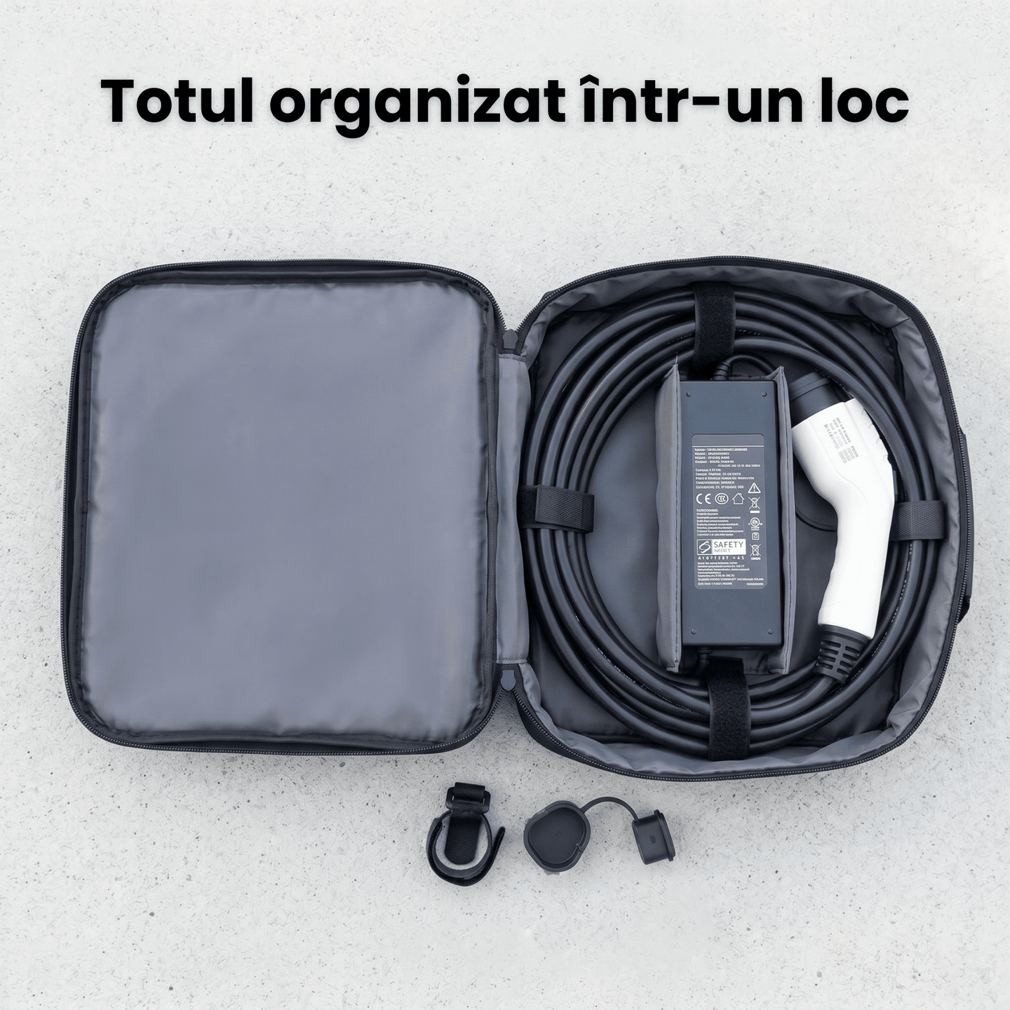 Geanta Cabluri Auto HASEPE® Organizator Cabluri Auto Impermeabil, Geanta Depozitare Cabluri Pentru Incarcare Auto, Fermoar Rezistent, Geanta Cabluri Auto Portabila, Organizator Cabluri Auto Durabil, 3 - HASEPE