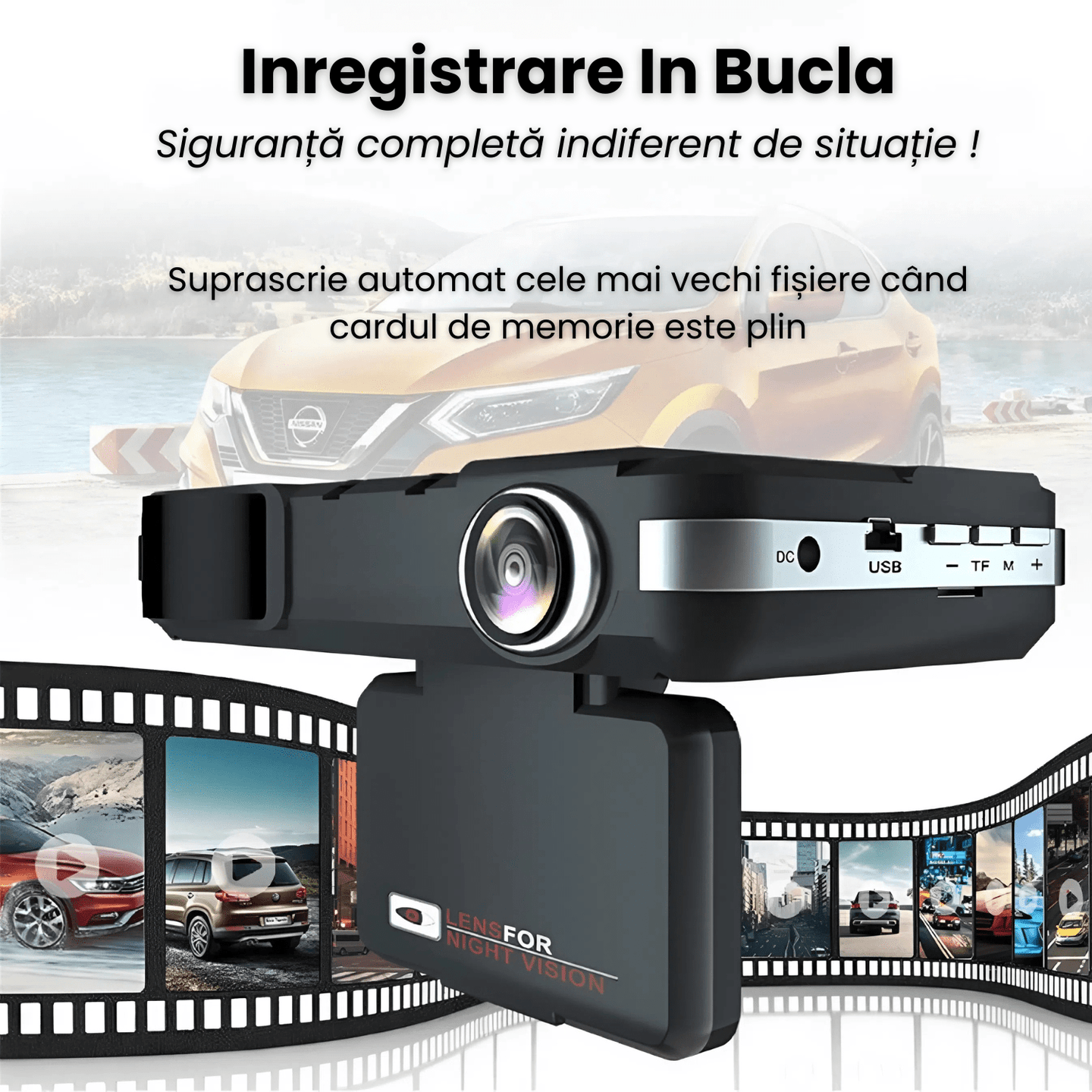 Detector Radar si Camera Auto DVR HASEPE 2 in 1, Full HD, Night Vision, G - Senzor, Inregistrare Bucla, Unghi 170°, Ecran 2.0” LCD, Avertizare Radar - HASEPE