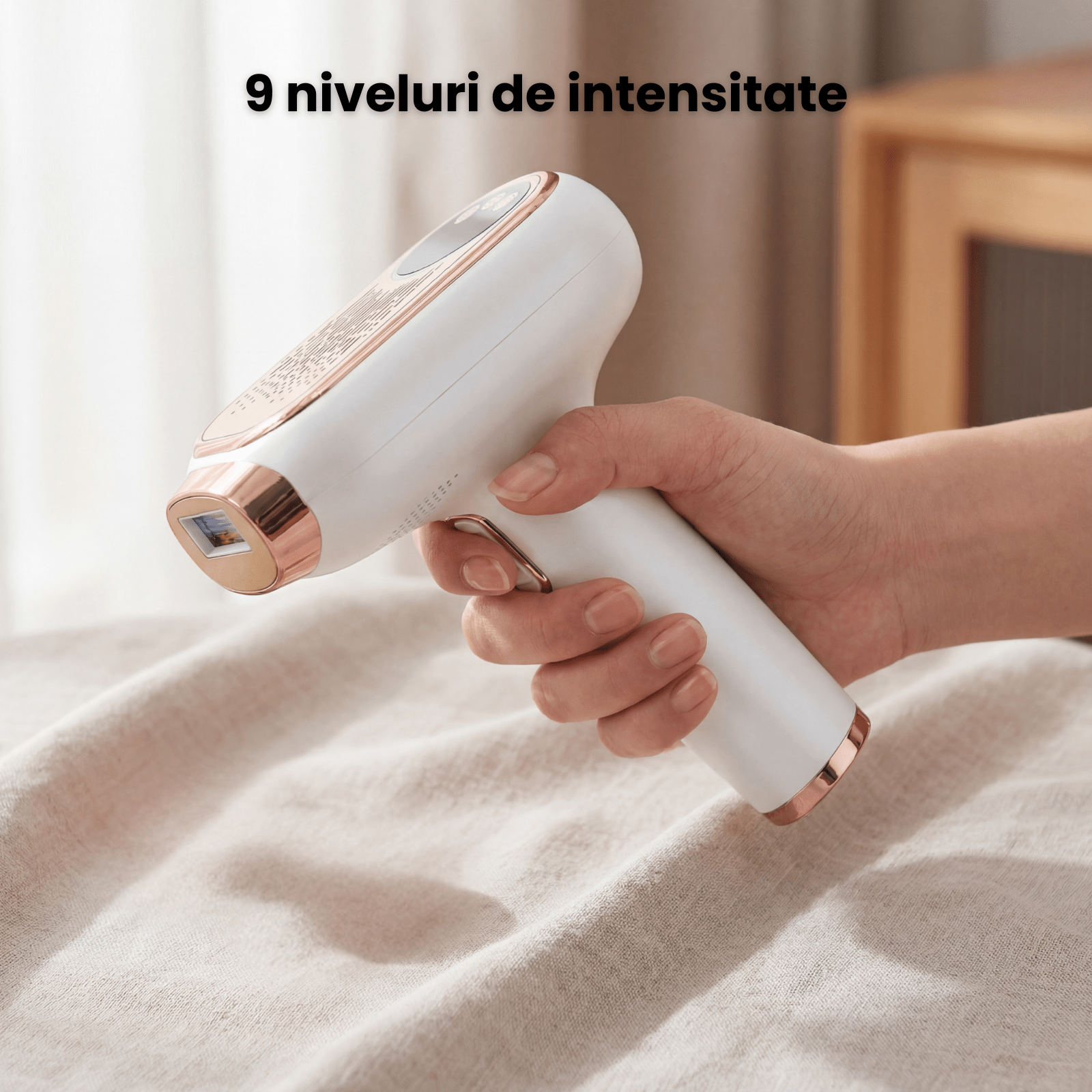 Epilator IPL profesional HASEPE cu 999.999 impulsuri, epilator IPL profesional 3 in 1 cu mod manual si automat, 9 niveluri de putere, tehnologie dublu flash, racire fara durere, anti - acnee, epilare de - HASEPE