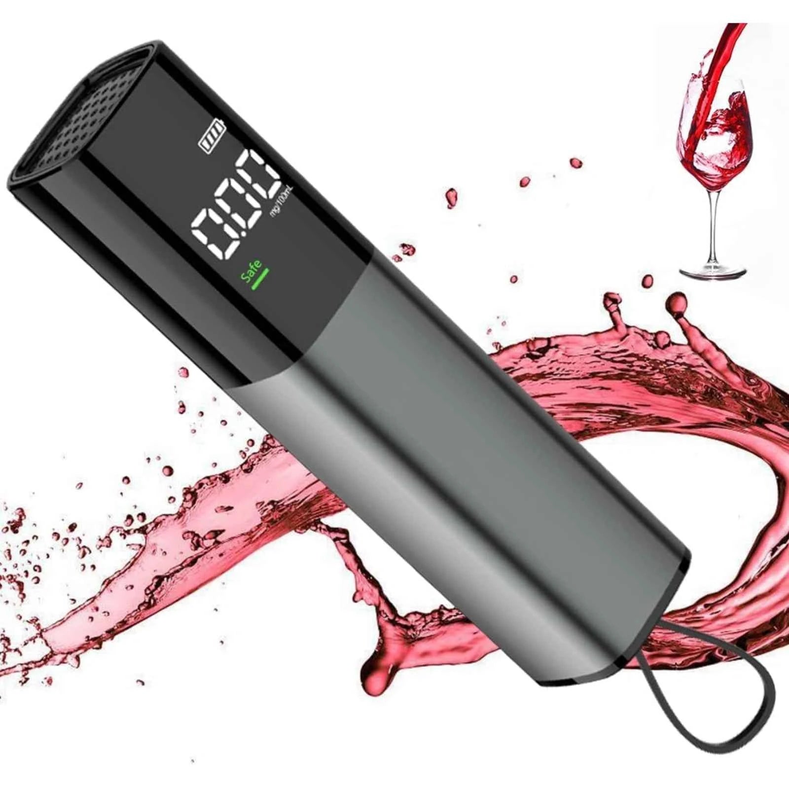 Tester Alcoolemie HASEPE® Digital, Alcooltest Cu Senzor De Precizie, Reincarcabil USB