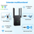 Amplificator Semnal HASEPE® Wireless WiFi 1200M Dual Band, Range Extender Amplificator Semnal Cu 4 Antene, Repeater Router Si AP, Amplificator Semnal Retea 2.4GHz 5GHz, Port LAN, Securitate WPA2, Ampl - HASEPE