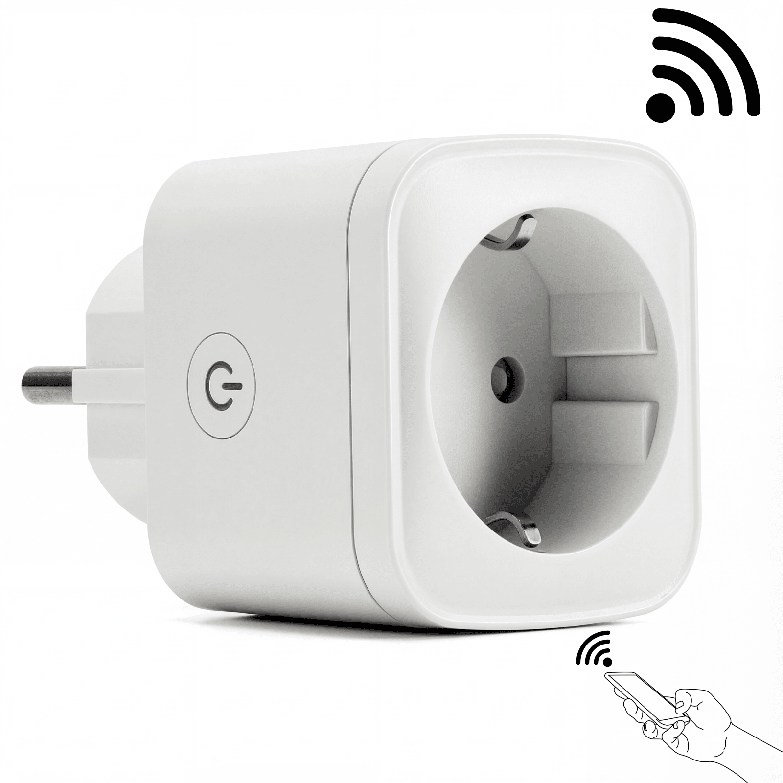 Priza Smart HASEPE WiFi 16A Cu Monitorizare Consum, Priza Inteligenta Pentru Casa Smart, Control Vocal Alexa Si Google Assistant, Programare Si Timer, Control De La Distanta, Priza WiFi Standard Europ - HASEPE