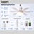 Ventilator HASEPE® Plafon Cu LED, Plafoniera Cu Ventilator E27, Ventilator Plafon 6 Palete, Telecomanda, 3 Trepte Viteza, Timer 2H/4H