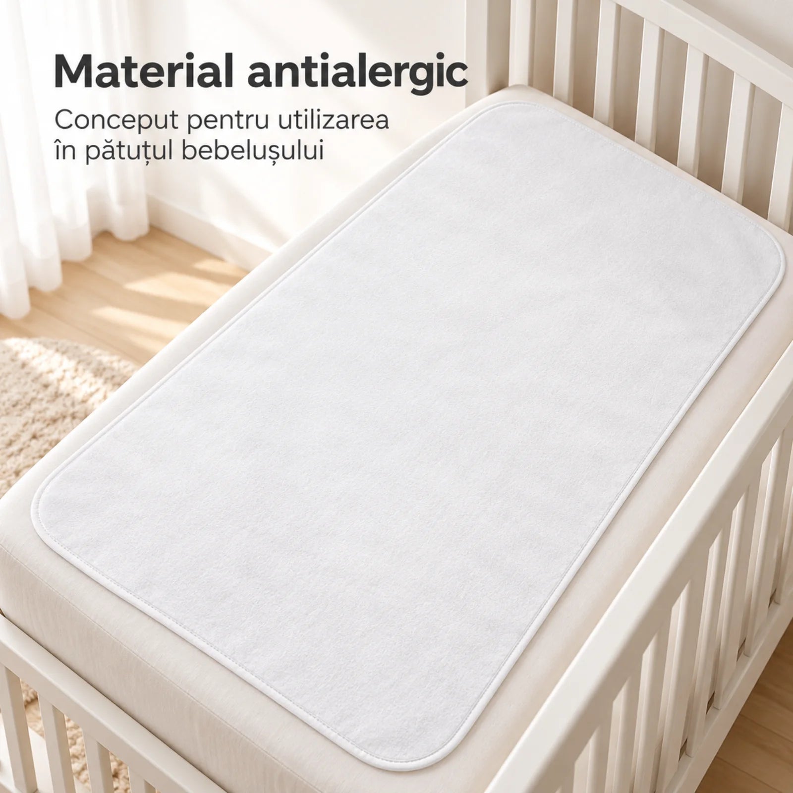 Protectie Saltea Hasepe® pentru Patut, 70x130 cm, Cearceaf Impermeabil Alb