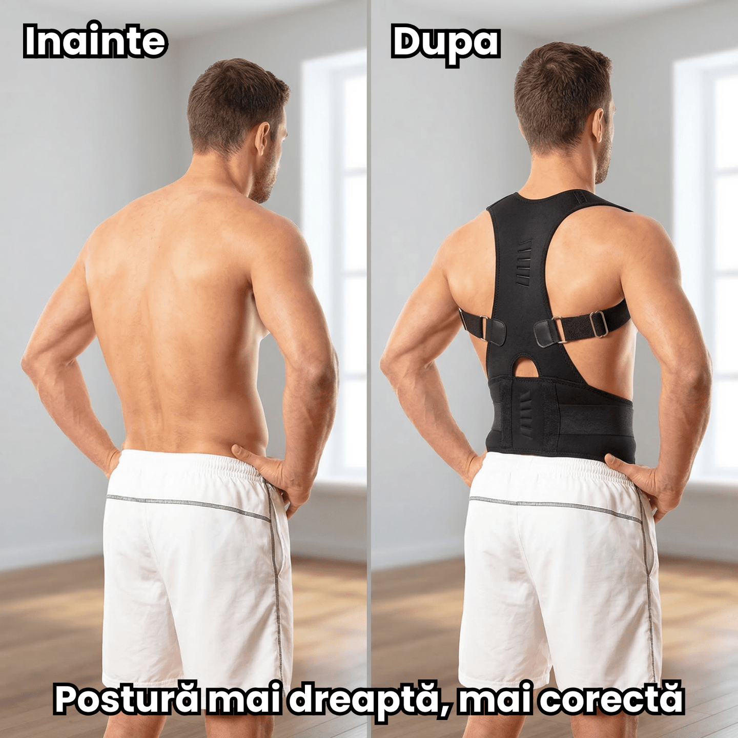 Corector Postura HASEPE® Reglabil Pentru Spate Si Aliniere Coloana, Centura Postura Ortopedica Pentru Umeri Si Spate, Centura Spate Pentru Suport Lombar Si Corectie Postura Zilnica, Marime L/XL - HASEPE