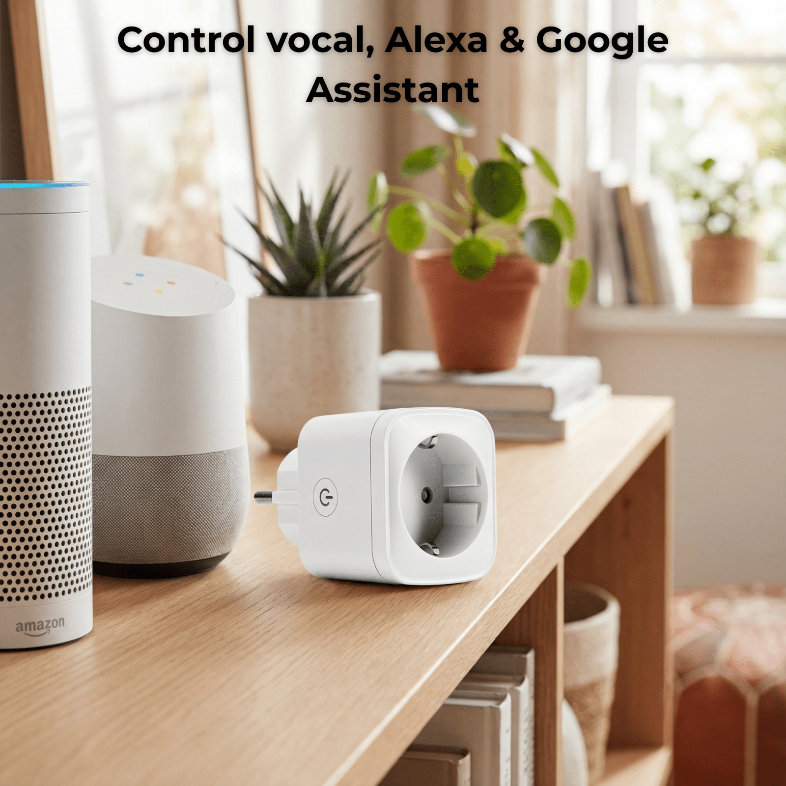 Priza Smart HASEPE WiFi 16A Cu Monitorizare Consum, Priza Inteligenta Pentru Casa Smart, Control Vocal Alexa Si Google Assistant, Programare Si Timer, Control De La Distanta, Priza WiFi Standard Europ - HASEPE