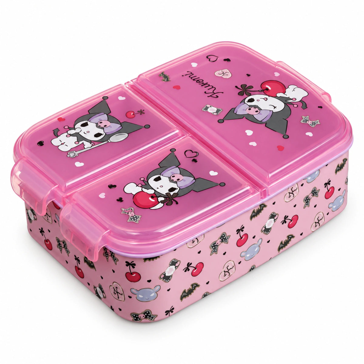 Cutie alimentara HASEPE®, 790 ml, 3 compartimente, caserola copii roz, cutie alimentara pentru scoala si after school