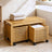 Cos de rufe HASEPE® din Bambus cu Taburet, cos depozitare cu 2 sertare pe roti, banca cu depozitare 38x38,5x75,6 cm