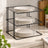 Organizator bucatarie HASEPE® raft de colt cu 3 nivele, metal negru, 23x23x21 cm, raft organizator pentru farfurii si dulap