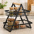 Raft Bucatarie HASEPE® Cu 2 Nivele, Etajera Depozitare Metalica Neagra Cu Maner Din Lemn, 22x14x26cm