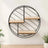 Raft Suspendat HASEPE® Decorativ Rotund, Raft Perete cu 3 Nivele MDF, Etajera Perete Metal si Lemn, Raft Suspendat Ø30x9 cm