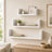 Set 3 Rafturi De Perete HASEPE®, Set 3 Rafturi Suspendate Albe, Rafturi Decorative Cu Suporturi Ascunse