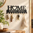 Cuier de perete HASEPE® metalic negru, 10 carlige, model Home Sweet Home, cuier perete pentru chei, 26x9,2x1,7 cm