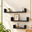 Set 3 Rafturi De Perete HASEPE®, Set 3 Rafturi Suspendate Negru, Rafturi Decorative Cu Suporturi Ascunse