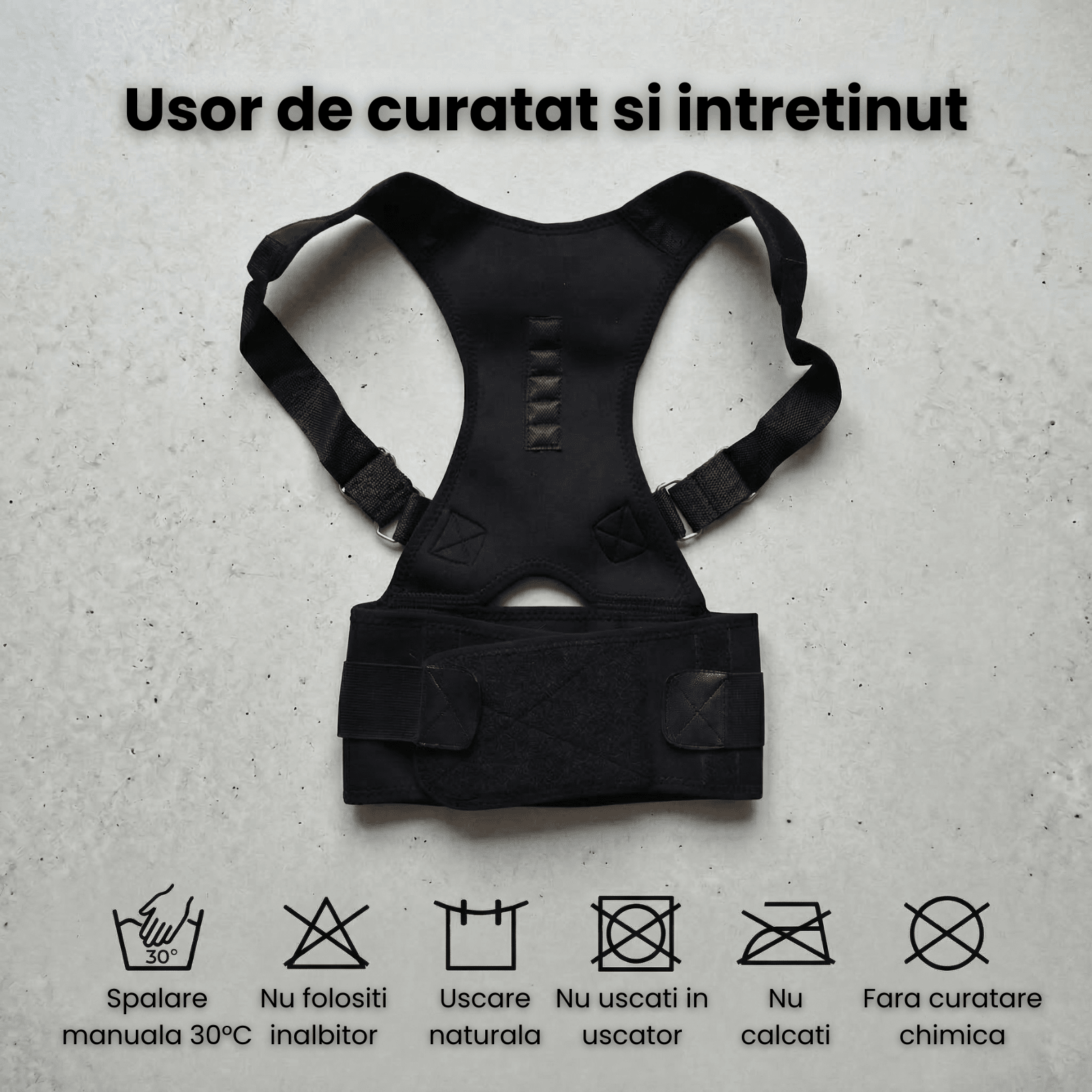 Corector Postura HASEPE® Reglabil Pentru Spate Si Aliniere Coloana, Centura Postura Ortopedica Pentru Umeri Si Spate, Centura Spate Pentru Suport Lombar Si Corectie Postura Zilnica, Marime S/M - HASEPE
