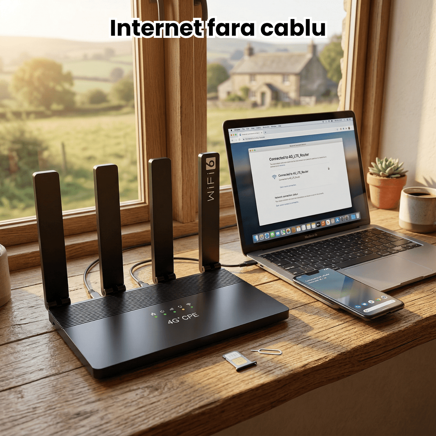 Router Wireless HASEPE 4G LTE WiFi6 Cu Slot SIM, Router Wireless LTE CAT4 150Mbps, Router Wireless Cu Baterie Integrata 5000mAh Pentru Internet Oriunde, Router Wireless Pentru Casa Birou Calatorii, Wi - HASEPE