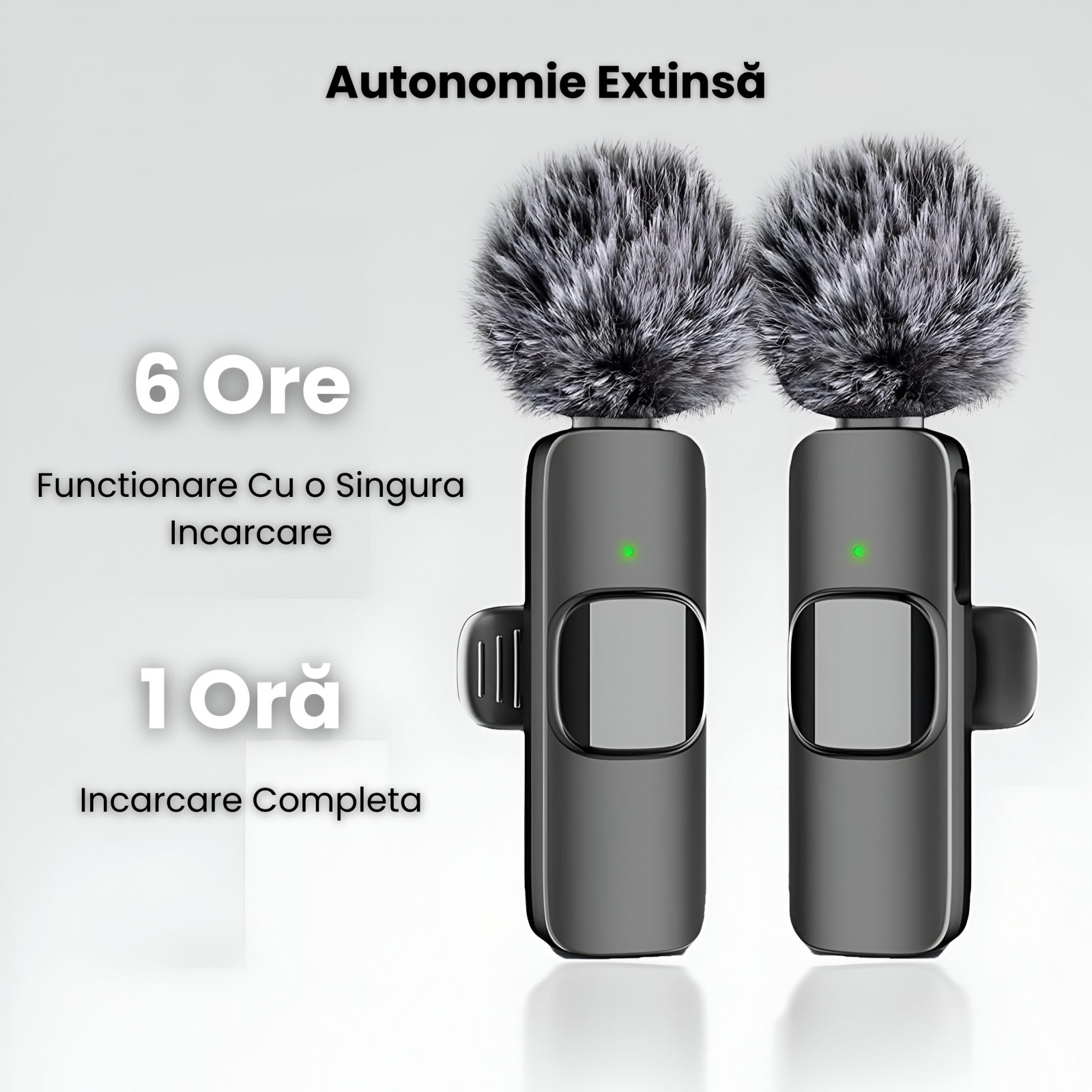 Set 2 Microfoane Lavaliera Wireless Profesionale HASEPE, Compatibile iPhone, Android, Laptop, Tableta, USB-C, Lightning, Reducere Zgomot, Portabile, 2.4 GHz, Live Streaming, Reincarcabile