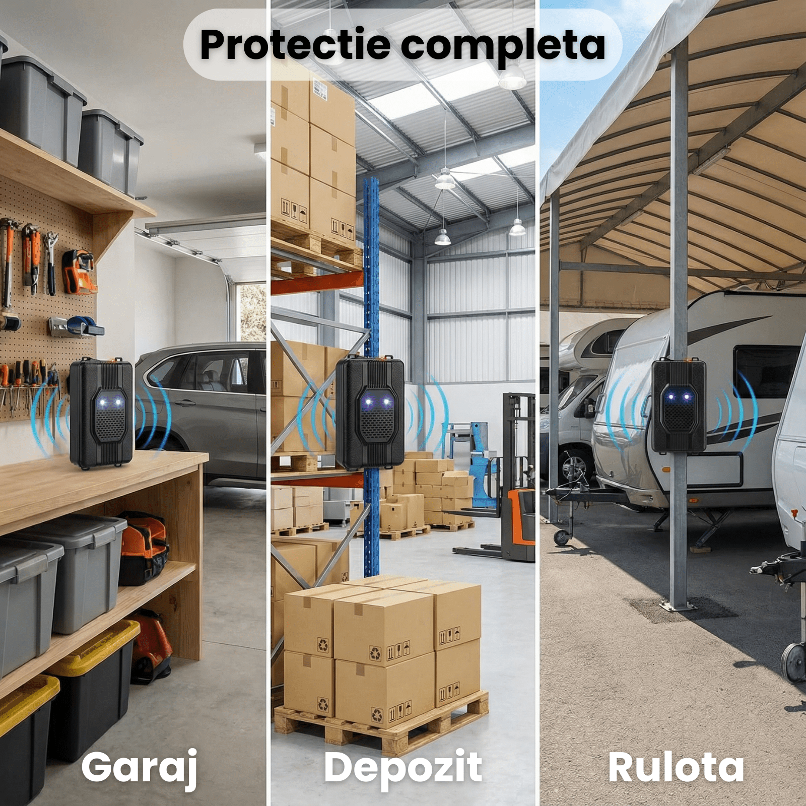 Aparat Anti Rozatoare Auto HASEPE Cu Ultrasunete Si Lumini, Aparat Anti Rozatoare Autovehicule Pentru Jderi Si Nevăstuici, Aparat Impotriva Rozatoarelor Auto Pentru Compartiment Motor, Carcasa ABS, Al - HASEPE