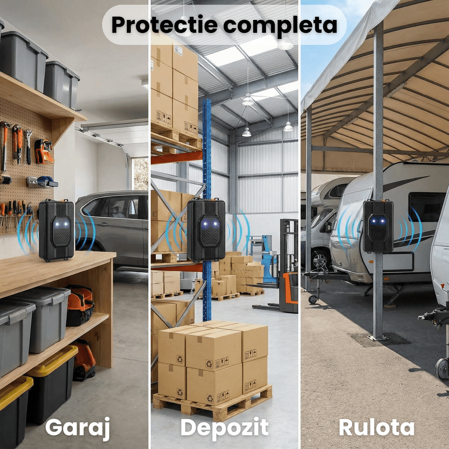 Aparat Anti Rozatoare Auto HASEPE Cu Ultrasunete Si Lumini, Aparat Anti Rozatoare Autovehicule Pentru Jderi Si Nevăstuici, Aparat Impotriva Rozatoarelor Auto Pentru Compartiment Motor, Carcasa ABS, Al - HASEPE