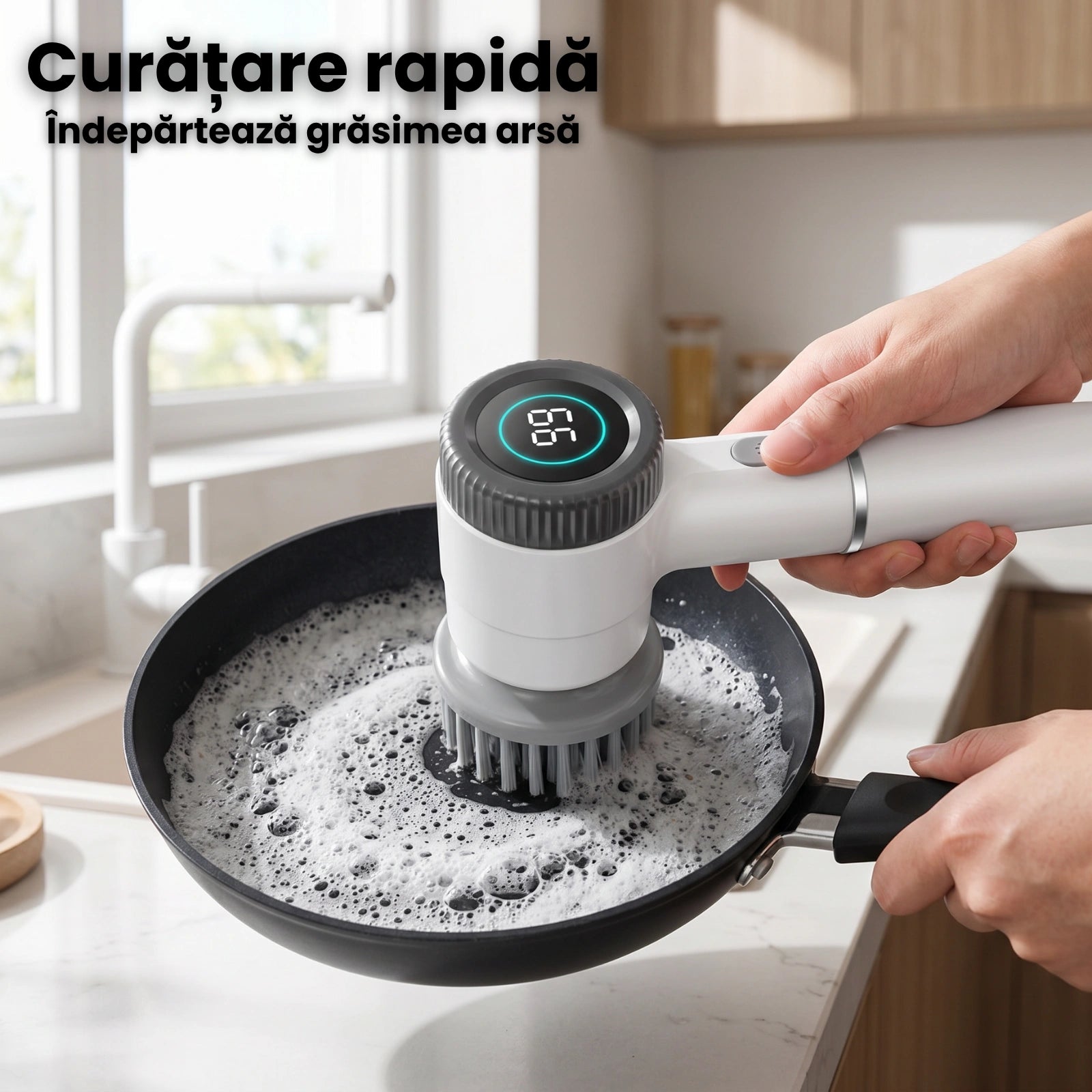 Perie Curatare Electrica HASEPE® Multifunctionala, Perie Electrica Curatare Cu 5 Capete