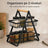 Raft Bucatarie HASEPE® Cu 2 Nivele, Etajera Depozitare Metalica Neagra Cu Maner Din Lemn, 22x14x26cm