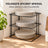 Organizator bucatarie HASEPE® raft de colt cu 3 nivele, metal negru, 23x23x21 cm, raft organizator pentru farfurii si dulap