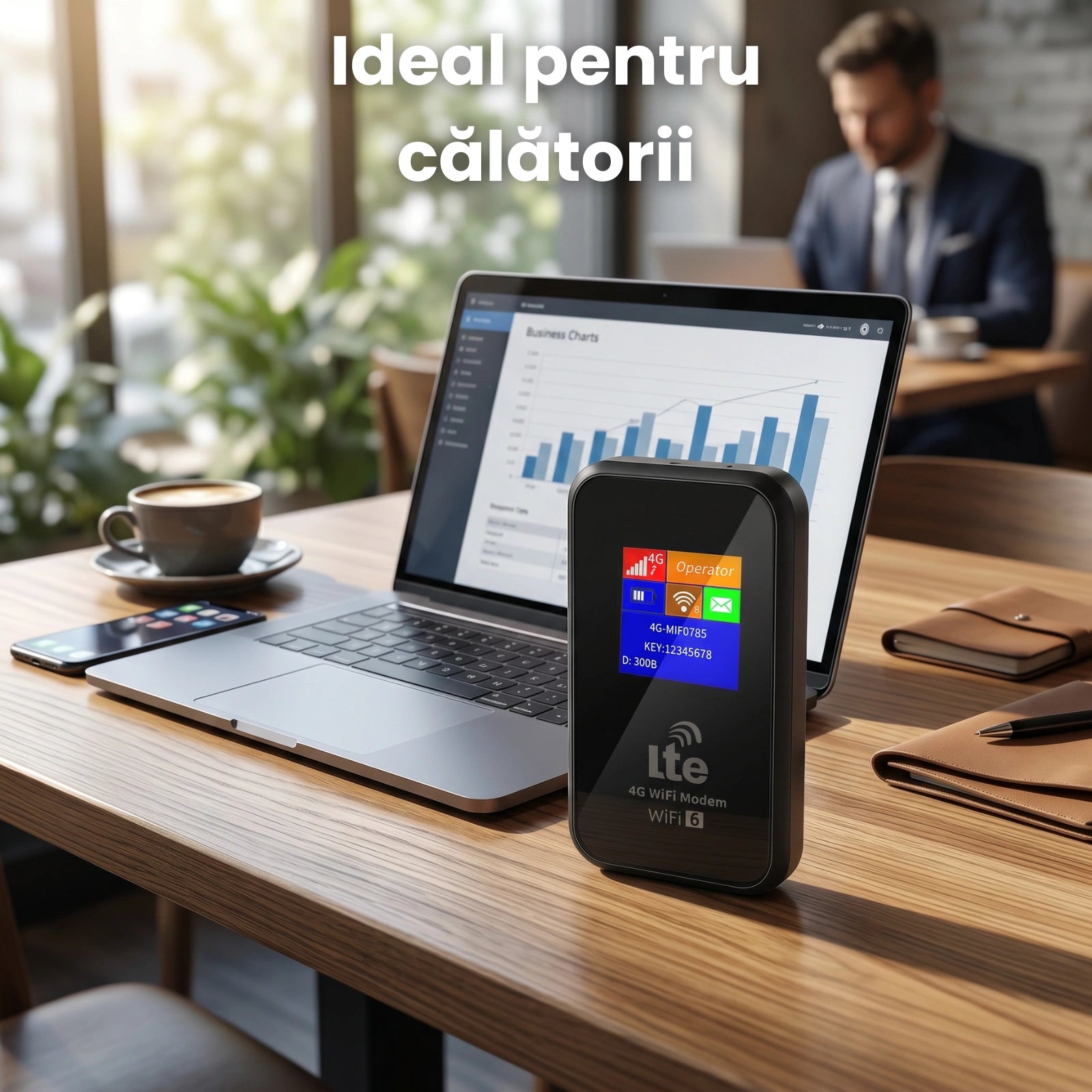 Router Wifi HASEPE® GS27Pro Portabil Cu Wifi 6, 150Mbps, Hotspot Wifi Cu Slot SIM