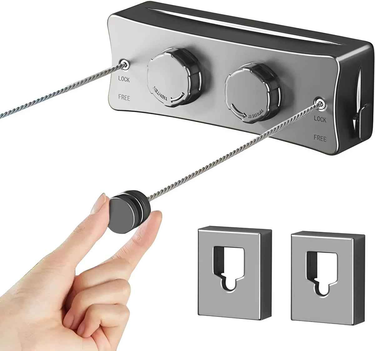 Uscator rufe retractabil HASEPE, montaj pe perete, sarme otel inoxidabil 5