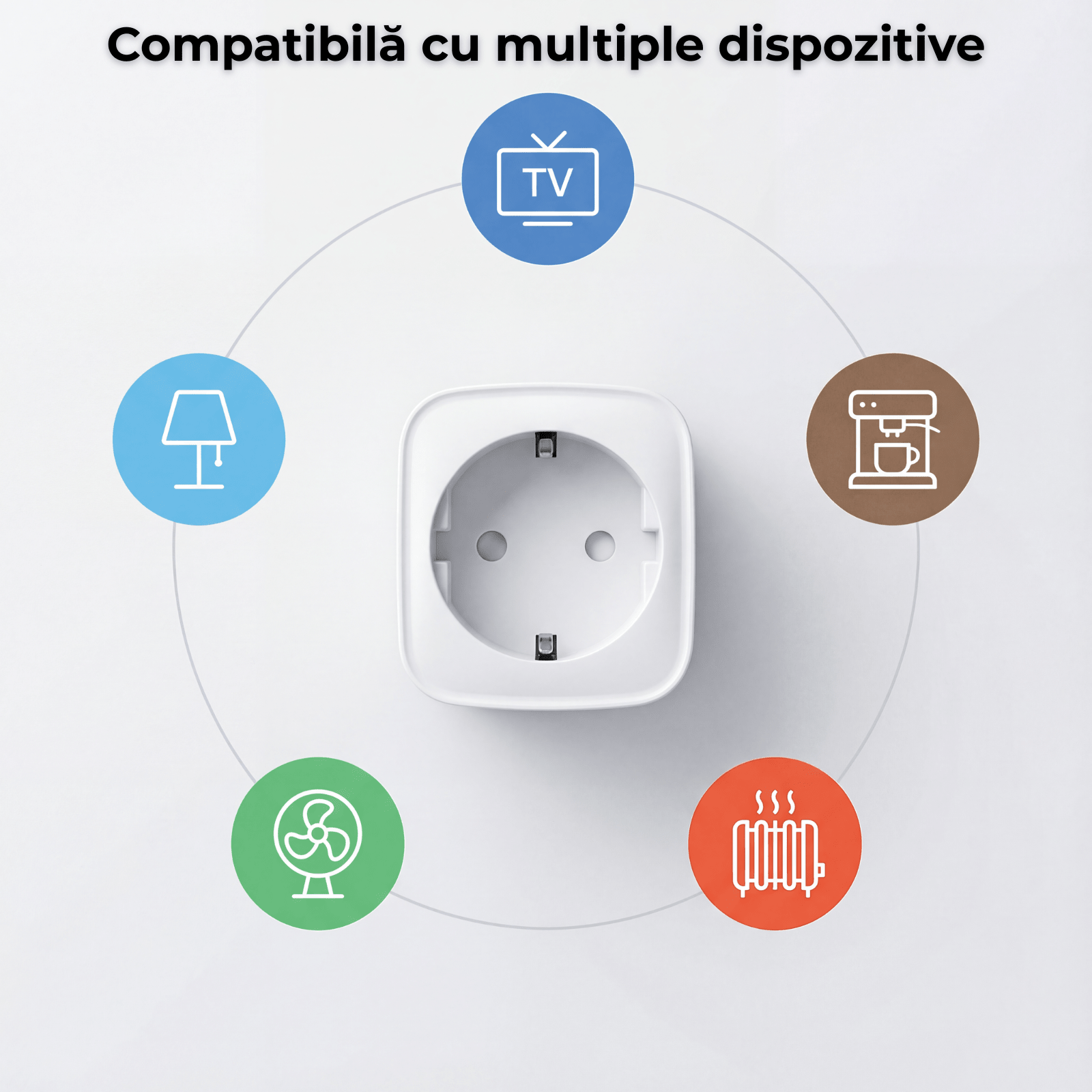 Priza Smart HASEPE WiFi 16A Cu Monitorizare Consum, Priza Inteligenta Pentru Casa Smart, Control Vocal Alexa Si Google Assistant, Programare Si Timer, Control De La Distanta, Priza WiFi Standard Europ - HASEPE
