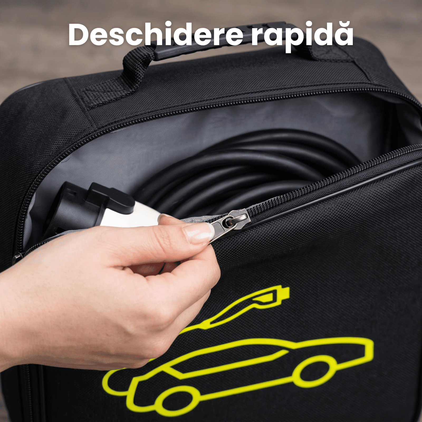 Geanta Cabluri Auto HASEPE® Organizator Cabluri Auto Impermeabil, Geanta Depozitare Cabluri Pentru Incarcare Auto, Fermoar Rezistent, Geanta Cabluri Auto Portabila, Organizator Cabluri Auto Durabil, 3 - HASEPE