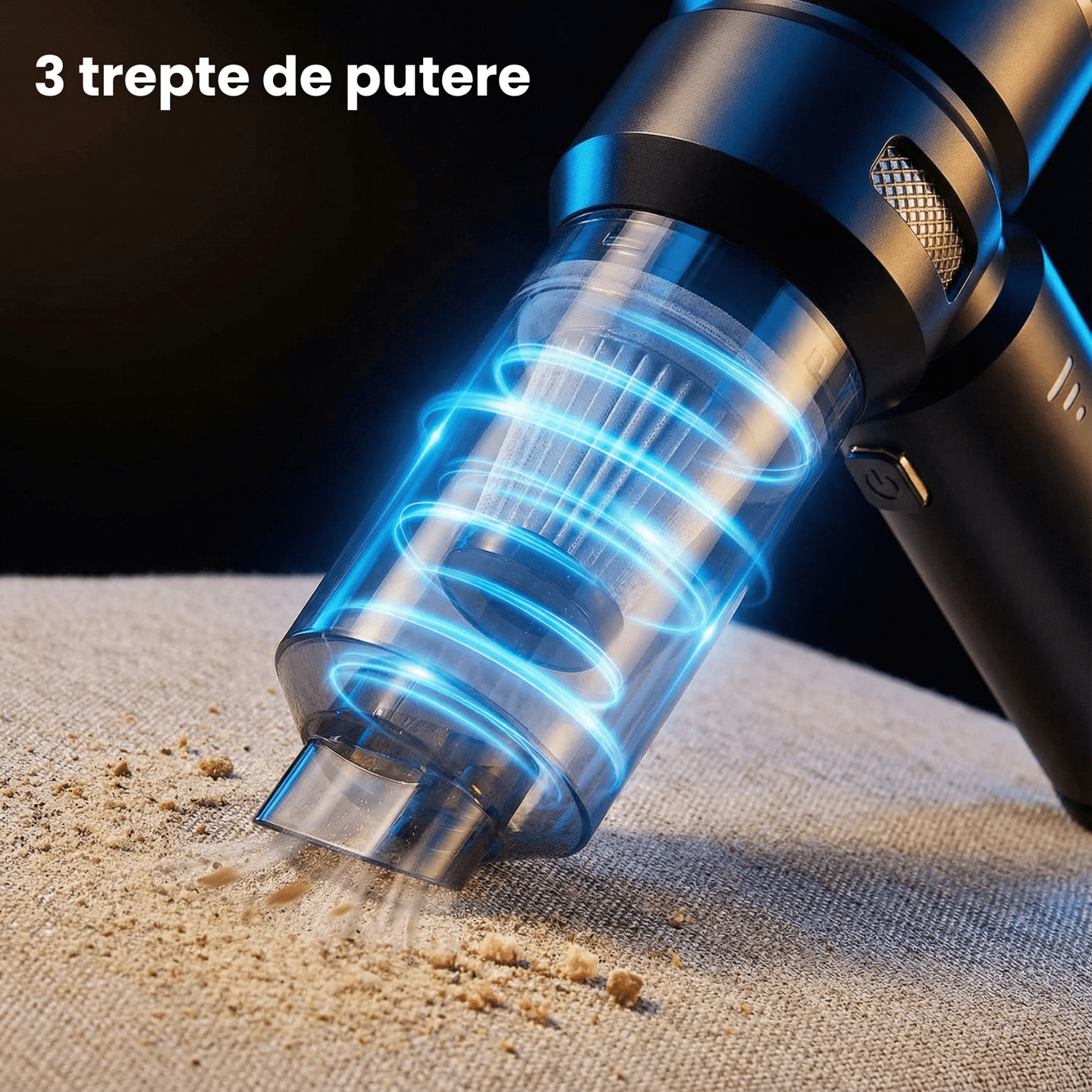 Aspirator Auto HASEPE, Portabil De Mana 4 In 1, Aspirator Auto Cu Acumulator 6000 mAh, Putere 100W, 3 Viteze, Filtru HEPA, Functie Suflanta Si Aspirare, Aspirator Auto Pentru Masina Si Uz Casnic - HASEPE