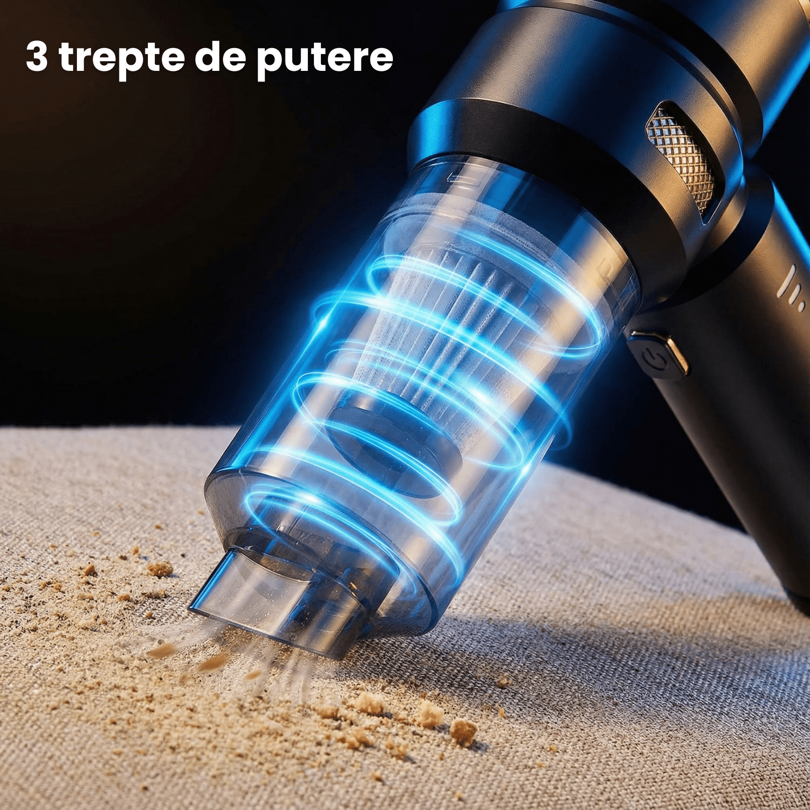 Aspirator Auto HASEPE, Portabil De Mana 4 In 1, Aspirator Auto Cu Acumulator 6000 mAh, Putere 100W, 3 Viteze, Filtru HEPA, Functie Suflanta Si Aspirare, Aspirator Auto Pentru Masina Si Uz Casnic - HASEPE