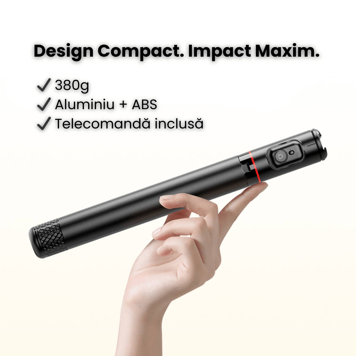 Trepied Foto HASEPE Telescopic Profesional 180cm Cu Telecomanda Bluetooth, Stativ Telefon Extensibil Din Aluminiu Si ABS, Trepied Foto Stabil, Stativ Telefon Reglabil Pentru Selfie Video Live, Negru - HASEPE