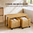 Cos de rufe HASEPE® din Bambus cu Taburet, cos depozitare cu 2 sertare pe roti, banca cu depozitare 38x38,5x75,6 cm