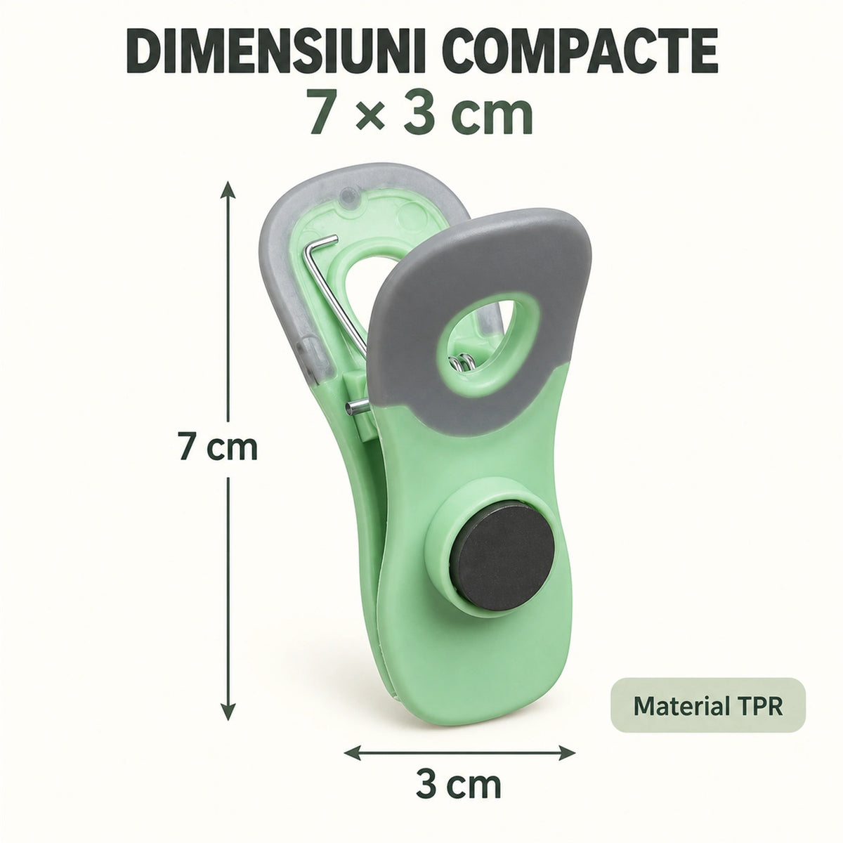 Set 4 Clesti pentru pungi HASEPE® cu magnet, clesti pentru sigilat pungi alimentare si ambalaje mici, 7 x 3 cm