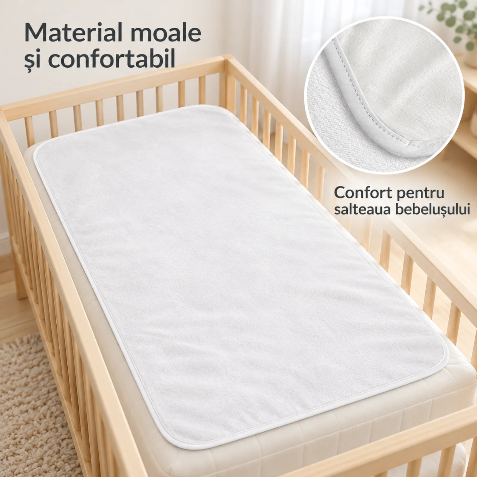 Protectie Saltea Hasepe® pentru Patut, 70x130 cm, Cearceaf Impermeabil Alb
