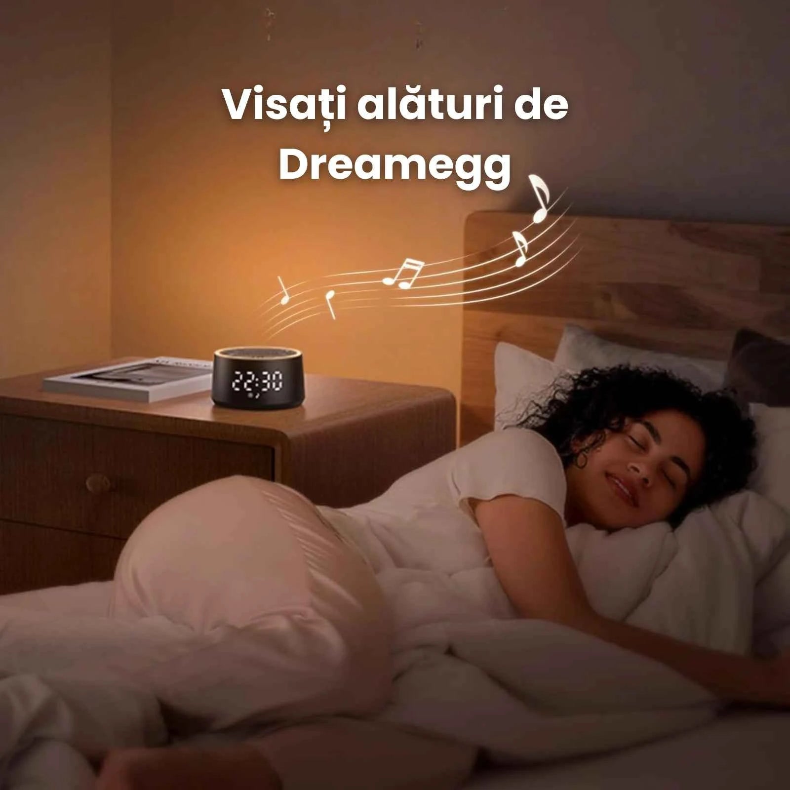 Aparat Sunete Albe HASEPE® Pentru Bebelusi, Aparat White Noise Cu Ceas Si Alarma