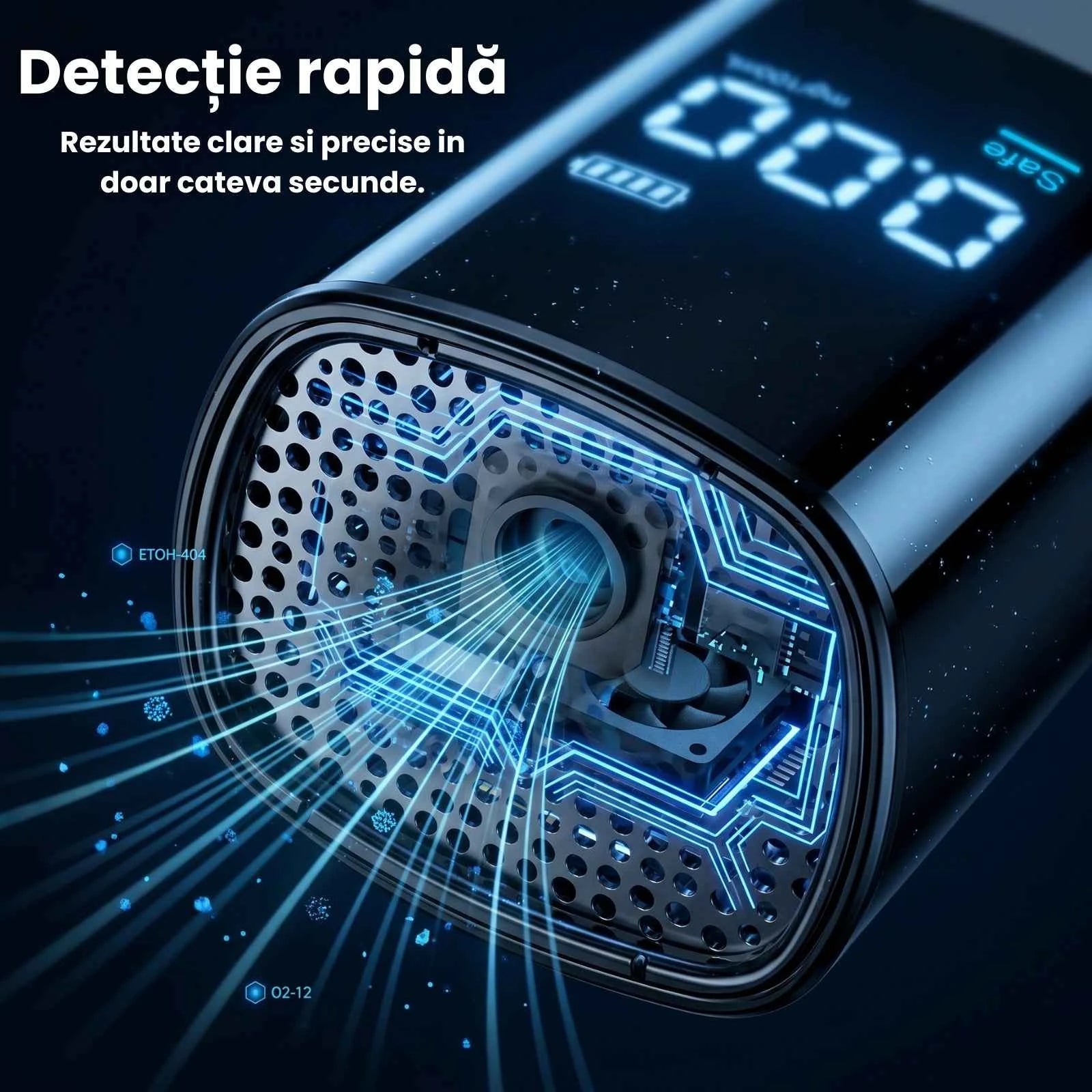 Tester Alcoolemie HASEPE® Digital, Alcooltest Cu Senzor De Precizie, Reincarcabil USB