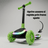 Trotineta Copii HASEPE Cu 3 Roti, Trotineta Cu Led In Roti, Inaltime 80 Cm, Ghidon Stabil, Design Pentru Echilibru, Trotineta Pentru Copii Usor De Folosit, Culoare Verde, Trotineta Copii Pentru Joaca - HASEPE