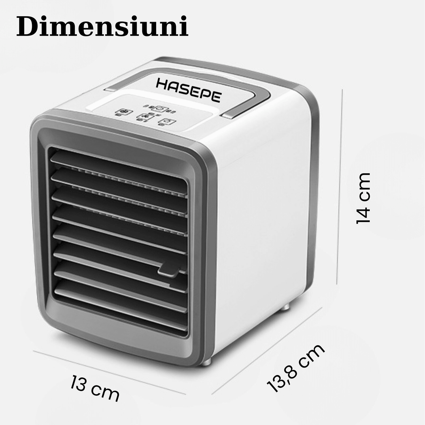 Racitor Ventilator aer portabil HASEPE, Ventilator pulverizare cu Apa, Mini aer USB, Silentios cu 2 viteze 3600 rpm/2700 rpm, Rezervor 200ml, Lumina LED, Buton ON/OFF, Climatizare Personala pentru Bir - HASEPE