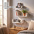 Set 3 Rafturi De Perete HASEPE®, Set 3 Rafturi Suspendate Albe, Rafturi Decorative Cu Suporturi Ascunse