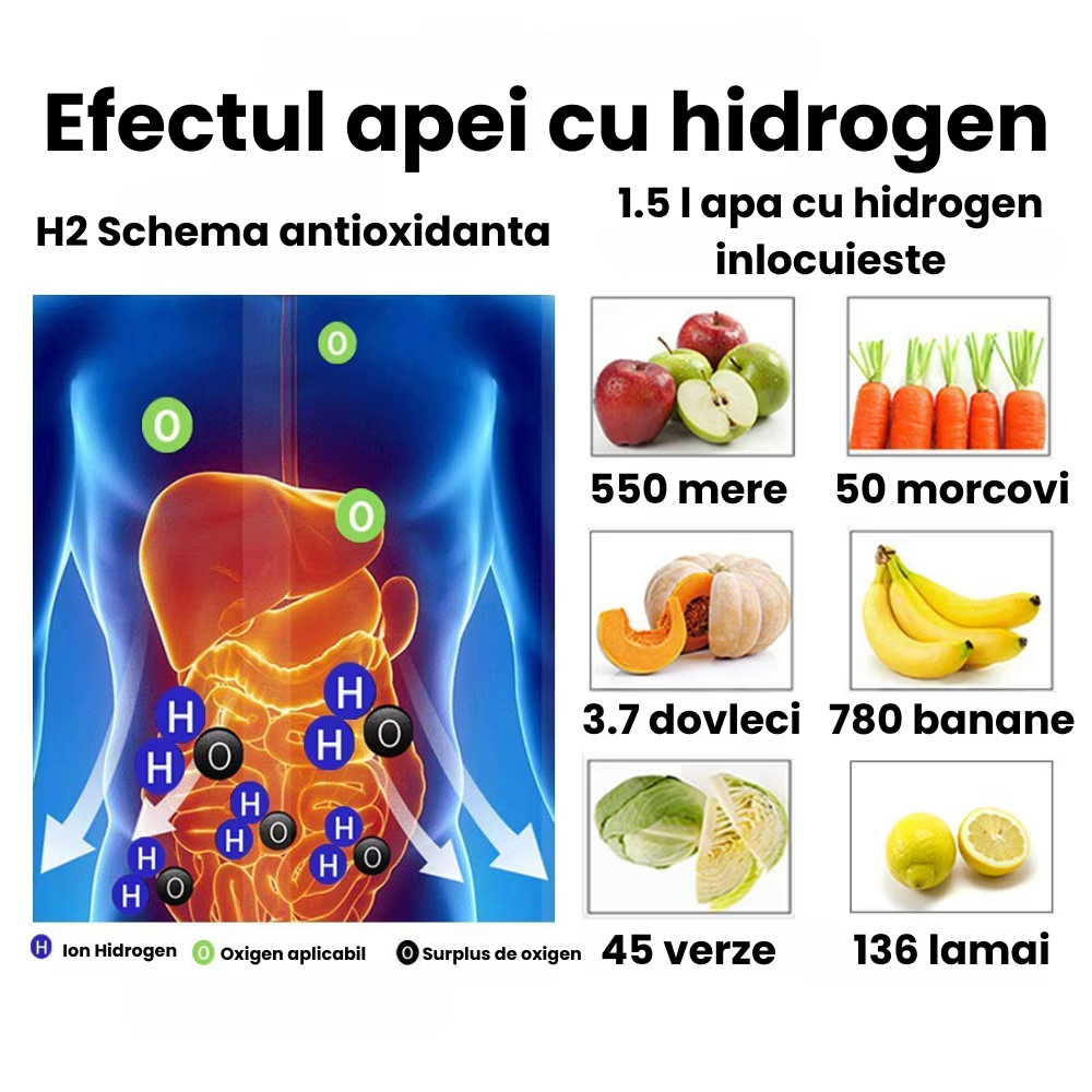 Sticla Apa Hidrogenata Hasepe® Generator Apa Ionizata 420 Ml USB