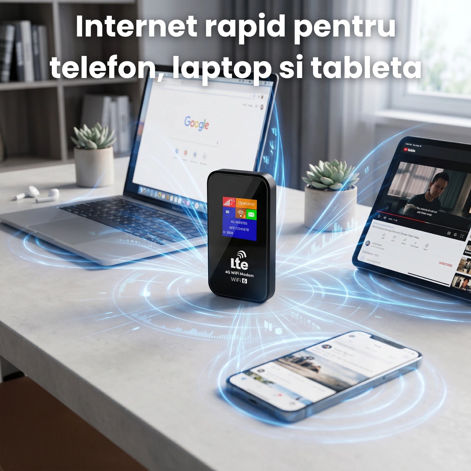 Router Wifi HASEPE® GS27Pro Portabil Cu Wifi 6, 150Mbps, Hotspot Wifi Cu Slot SIM