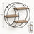 Raft Decorativ HASEPE® Rotund, cu 3 Niveluri din MDF si Cadru Metalic, Raft de Perete Ø30x9 cm