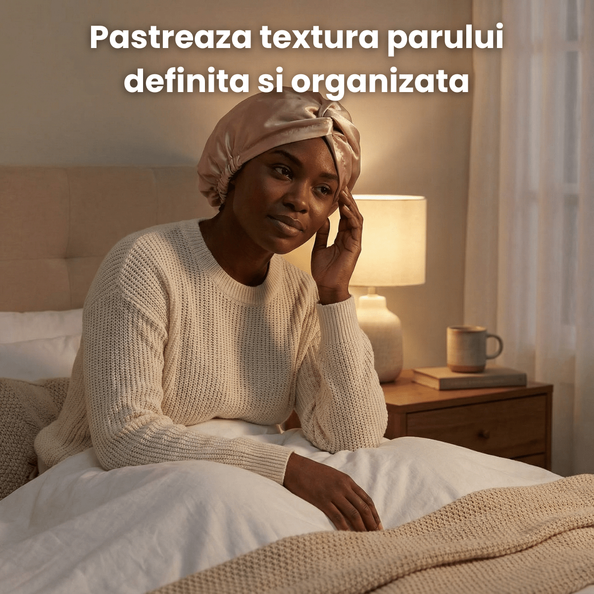 Boneta Somn HASEPE Satin Pentru Ingrijirea Parului, Boneta Par Marime Universala Cu Elastic Reglabil, Boneta Satin Pentru Par Scurt Si Mediu, Protectie Impotriva Frecarii, Potrivita Pentru Par Drept S - HASEPE