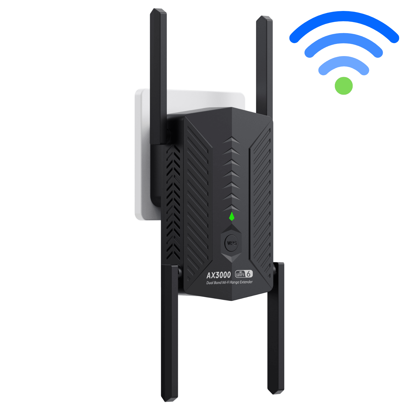 WiFi Repeater HASEPE® 3000Mbps WiFi Extender Dual Band 2.4GHz 5GHz, Amplificator WiFi Cu 4 Antene, WiFi Repeater Cu Port LAN Gigabit, WiFi Extender Mesh WPS, Amplificator WiFi Pentru Casa, Repeater Se - HASEPE