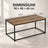 Masa HASEPE® Dreptunghiulara 90x48x40 cm, Blat MDF Culoare Naturala Si Cadru Metalic Negru, Masuta Pentru Living Si Interior