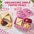 Cutie alimentara HASEPE®, 790 ml, 3 compartimente, caserola copii roz, cutie alimentara pentru scoala si after school